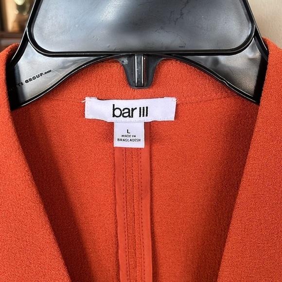 NWOT BAR III Rust Orange Draped Blazer w/ Ruched Sleeves Fall Office Suit Jacket - Picture 6 of 12